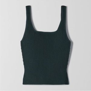 Aritzia Babaton Sculpt Knit Long Tank in Scarab